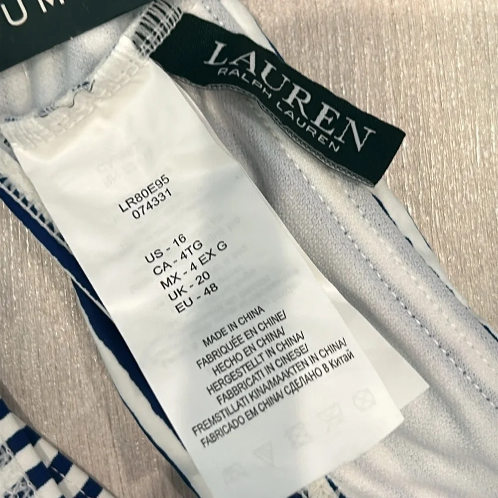 Lauren Ralph Lauren striped swim bikini bottoms size 16